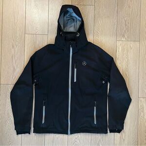 Mercedes-Benz Men's Black Hooded Softshell Jacket Performance Windproof Utility